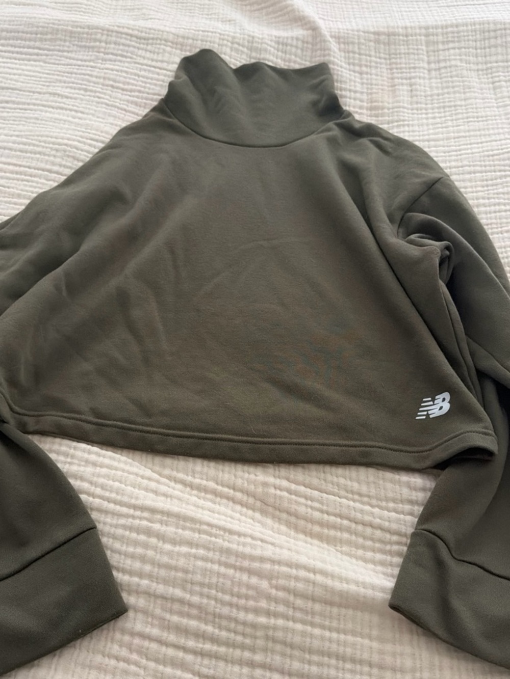 New Balance Olive Green Cropped Turtleneck
